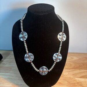 Elegant Silver Disc Necklace